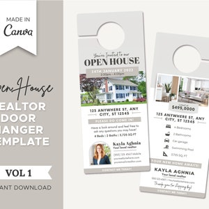 Accroche-porte immobilier portes ouvertes | Un agent immobilier frappe à la porte | Immobilier Agriculture | Marketing immobilier | circulaire du quartier | Portes ouvertes