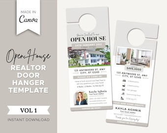 Open House Real Estate Door Hanger | Realtor Door Knocking | Real Estate Farming | Real Estate Marketing | Neighborhood Flyer | Open House