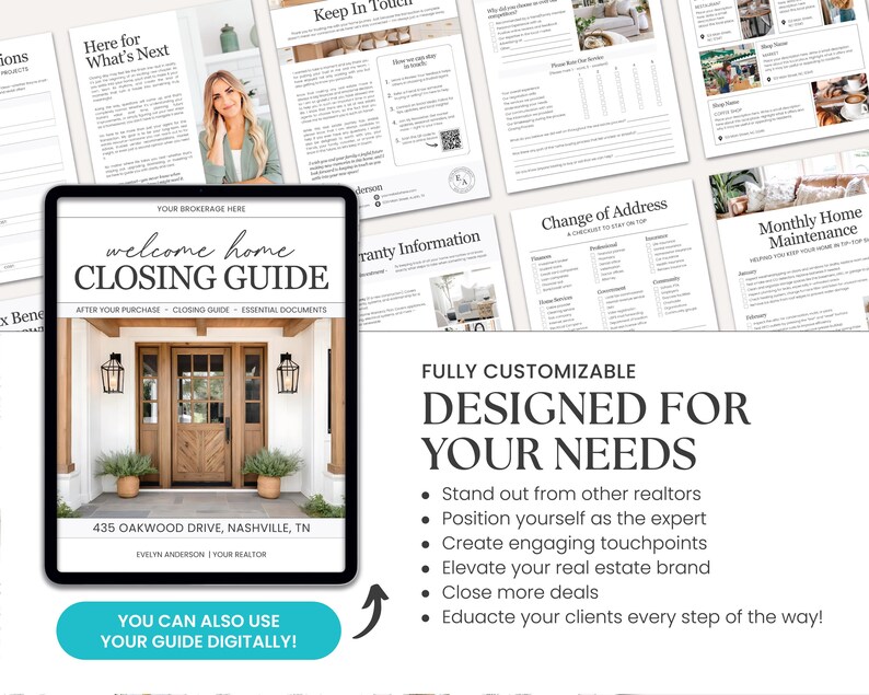 26 Page Closing Day Binder Template | New Homeowner Guide | Closing ...