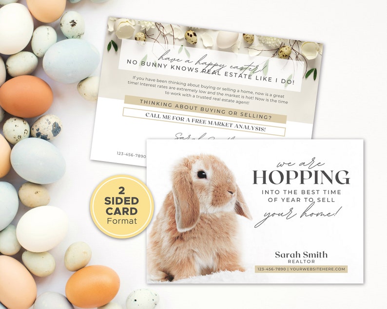 Real Estate Easter Postcard Realtor Spring Postcard Real Estate Marketing Spring Pop By Card Real Estate Farming Canva Template image 6