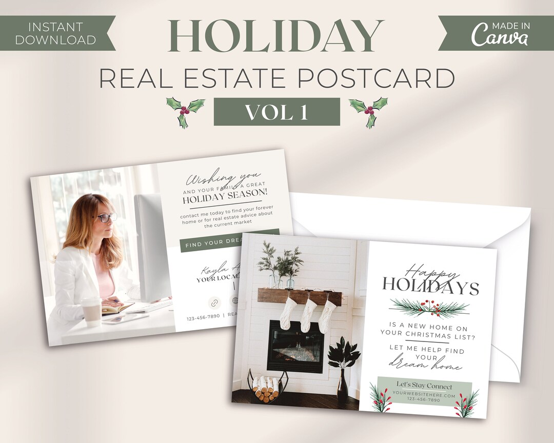 Real Estate Holiday Postcard Vol1 Real Estate Christmas Card Real