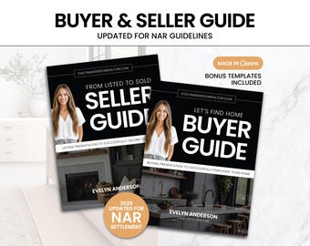 Real Estate Seller Guide and Home Buyer Guide Bundle | Buyer Presentation | Real Estate Marketing | Listing Presentation | NAR | Canva
