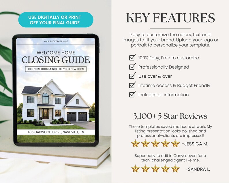 26 Page Closing Day Binder Template | New Homeowner Guide | Closing ...