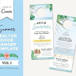 Summer Real Estate Door Hanger | Realtor DoorKnocking | Real Estate Farming | Real Estate Marketing | Neighborhood Flyer | Summer | Vol 1