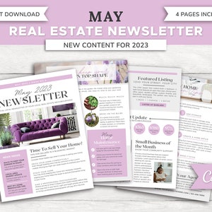 Real Estate May 2023 Newsletter | Real Estate Marketing | Realtor Newsletter | Realtor Email Marketing | Canva Template | Printable