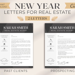 New Year Real Estate Letters | Seller Prospecting Letter | Realtor Farming Letter | Real Estate Letter | Real Estate Marketing | Canva