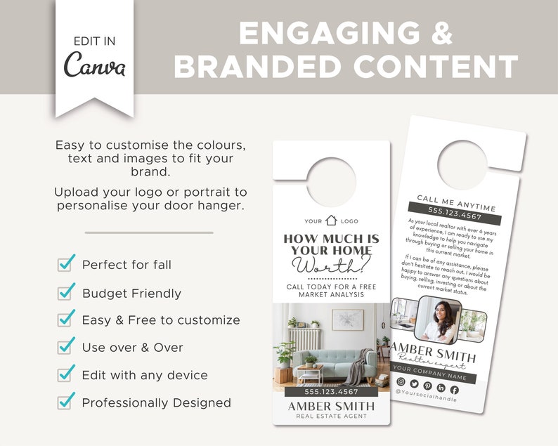 Real Estate Door Hanger Bundle Realtor Door Knocking Real Etsy