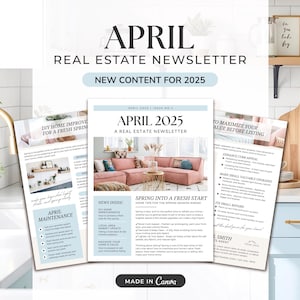 April 2025 Real Estate Newsletter | Real Estate Marketing | Real Estate Newsletter | Email Marketing | Canva Template | Printable | Easter