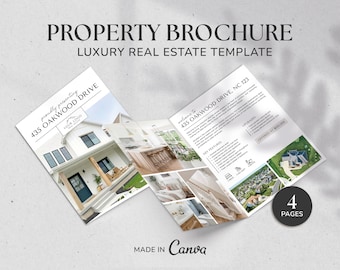 Luxury Real Estate Brochure | Property Brochure | Real Estate Marketing | Half Fold Brochure | Listing Flyer | Open House Brochure | Canva