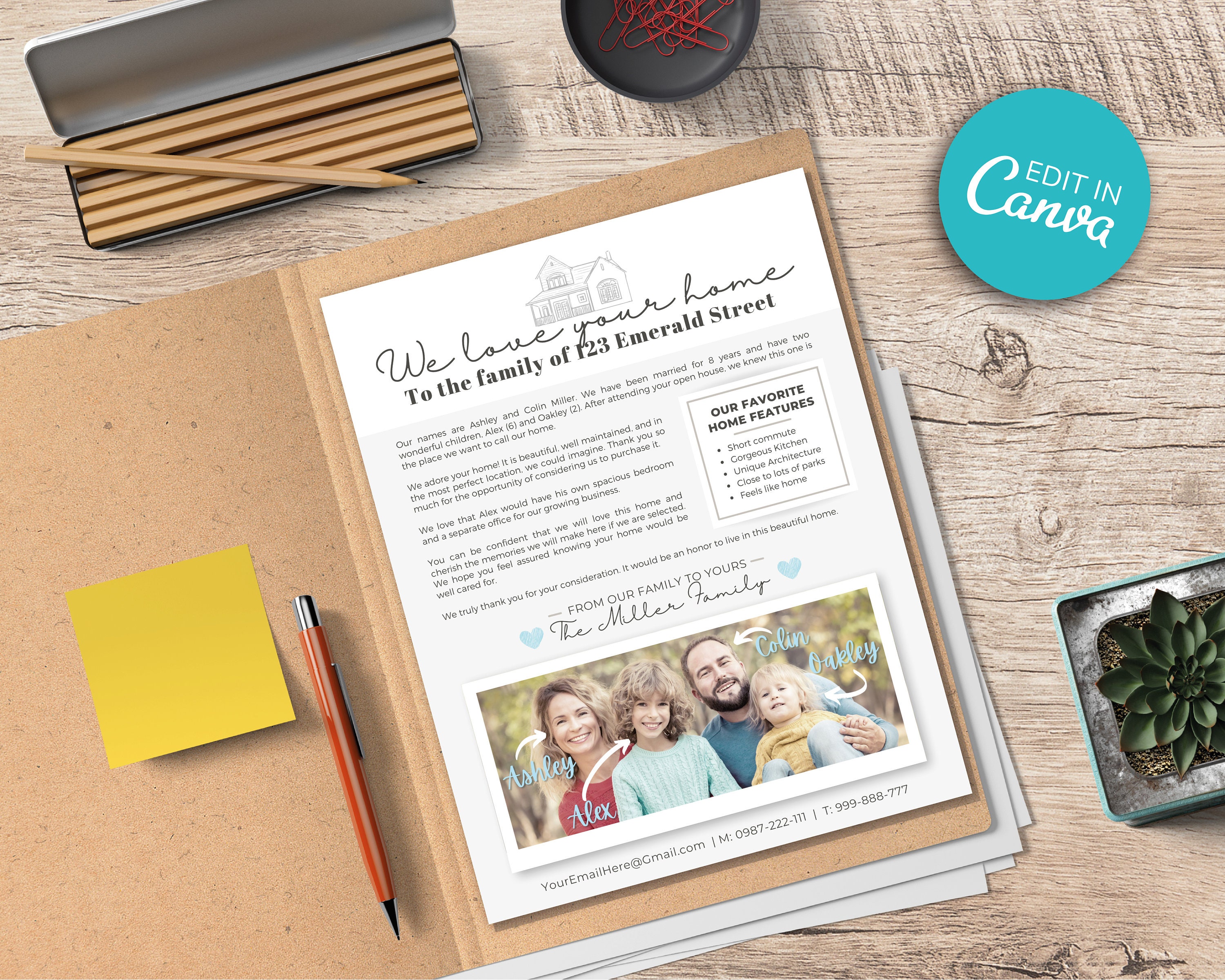 Home Offer Letter Template Real Estate Marketing Printable Home