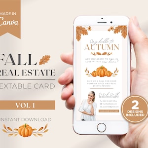 Fall Real Estate Textable Card | Real Estate Business Card | Real Estate Fall Marketing | Real Estate Textable | Canva Template | Autumn