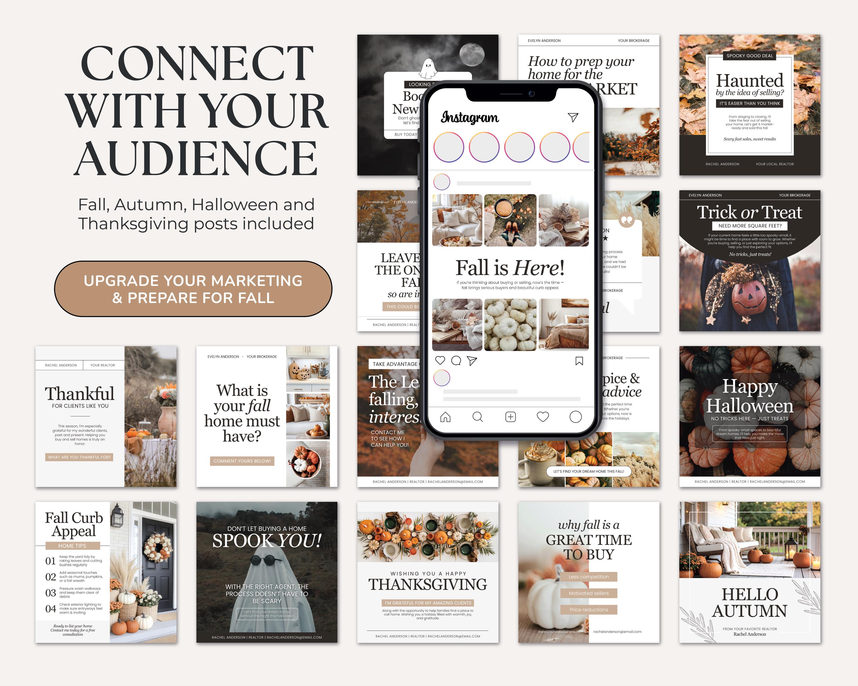 Fall Real Estate Instagram Posts | Real Estate Social Media | October ...