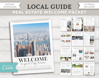 Real Estate Local Guide | Welcome Guide | Real Estate Marketing | City Guide Flyer | Home Buyer Packet | Closing Gift | Canva | Printable