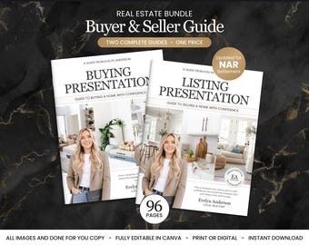 Real Estate Seller Guide & Buyer Guide Bundle | Listing Presentation | Buyer Presentation | NAR Settlement | Realtor Marketing | Canva