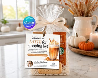 Fall Real Estate Pop By Gift Tag: Thanksgiving Realtor Marketing (Editable Canva Template)