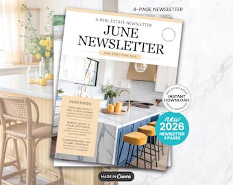 Juni 2026 Makler Rundbrief: Monatlicher Makler Newsletter Canva Template (Digitaler Download)