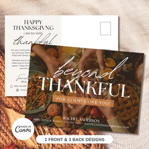 Thanksgiving-Immobilien Postkarte | Makler | Realtor Thanksgiving Pop By Karte | Realtor Farming Karte | Canva Vorlage