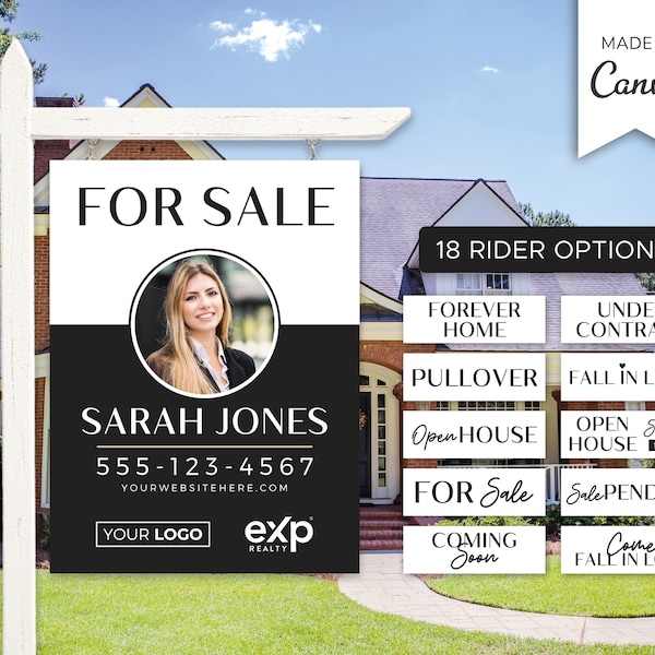 Real Estate Yard Sign Template | For Sale Sign | Property Sign | Realtor Sold Sign | Canva For Sale Sign | Canva Template | Sign Rider