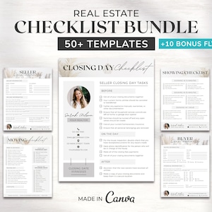 Seller Real Estate Checklist Bundle | Real Estate Marketing | Prep - Listing Template | Closing Day Checklist | Editable Digital Real Estate