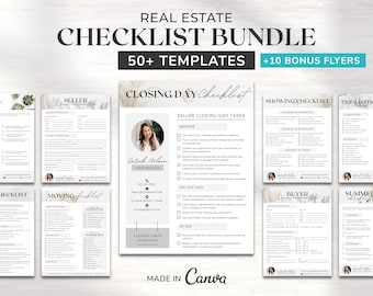 Seller Real Estate Checklist Bundle | Real Estate Marketing | Prep - Listing Template | Closing Day Checklist | Editable Digital Real Estate