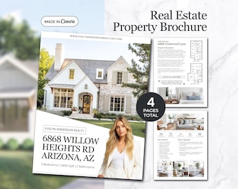 Real Estate Property Brochure | Real Estate Marketing | Half Fold Brochure | Listing Flyer | Open House Brochure | For Sale Flyer | Canva