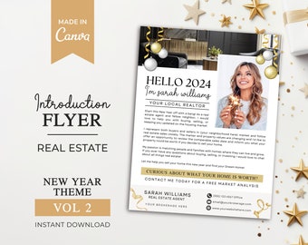 New Year Real Estate Intro Flyer | Realtor Hello Neighbor Flyer | New Agent Flyer | Realtor Introduction | Real Estate Marketing | Canva