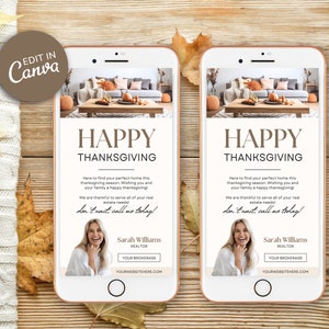 Thanksgiving Real Estate Textable Card | Real Estate Business Card ...