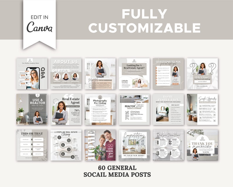 370+ Realtor Instagram Posts Ultimate Bundle | Real Estate Social Media Templates | Real Estate Marketing | Instagram Template | Canva image 8