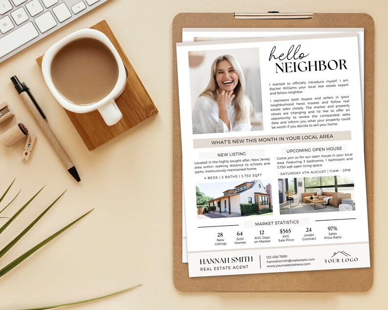 Hello Neighbor Agent Introduction Flyer | Real Estate Market Update ...