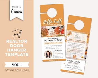 Fall Real Estate Door Hanger | Vol 1 | Realtor Door Knocking | Real Estate Farming | Real Estate Fall Marketing | Neighborhood Flyer | Canva