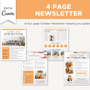 Real Estate October 2023 Newsletter Real Estate Marketing Realtor Newsletter Realtor Email Marketing Canva Template Printable image 3