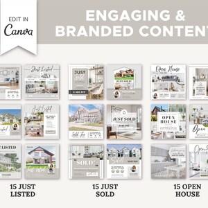 370+ Realtor Instagram Posts Ultimate Bundle | Real Estate Social Media Templates | Real Estate Marketing | Instagram Template | Canva image 3