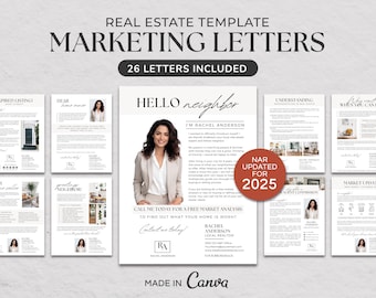 Real Estate Farming Letter Bundle | Real Estate Marketing | Real Estate Letter | Prospecting Letter | Agent Intro | Canva | Marketing Bundle