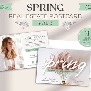 Carte postale immobilière de printemps | Commercialisation immobilière | agent immobilier Pop par carte | Modèle de Carte postale d'agent immobilier | Immobilier Agricole | Toile
