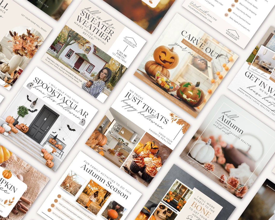 20 Fall Realtor Instagram Posts Real Estate Social Media - Etsy