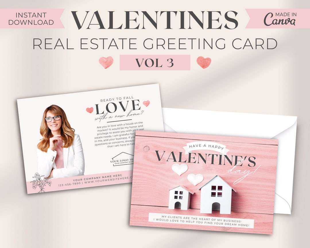 Valentines Real Estate Postcard Real Estate Marketing Realtor Pop by