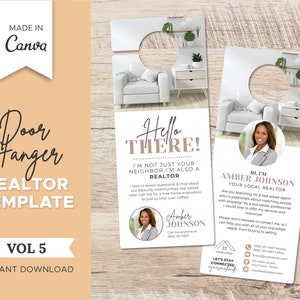 Real Estate Door Hanger Template Vol 5 | Realtor Door Knocking | Real Estate Farming | Neighborhood Flyer | Real Estate Marketing | Canva