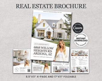 Real Estate Property Brochure | Real Estate Marketing | Half Fold Brochure | Listing Flyer | Open House Brochure | For Sale Flyer | Canva