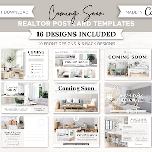 10 Coming Soon Real Estate Postcards | Postcard Bundle Template | Real Estate Farming | Real Estate Marketing | Listings Postcard | Canva