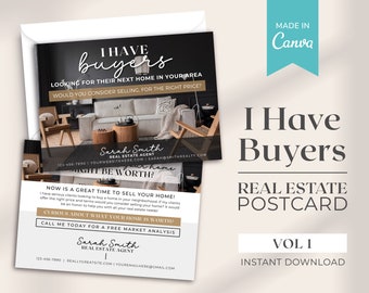 I Have Buyers Postcard | Real Estate Postcard | Real Estate Mailer | Realtor Faming Postcard | Real Estate Marketing | Canva | Editable