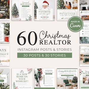 Onroerend goed Kerst Instagram-berichten | Sociale media voor onroerend goed | Decemberberichten | Vastgoedmarketing | Winter | Instagram-sjabloon
