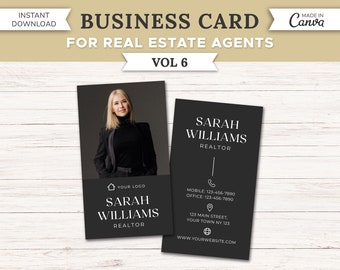 Business Card Canva Template | Real Estate Business Card | Modern Business Card | Real Estate Marketing | Print Business Card | Canva