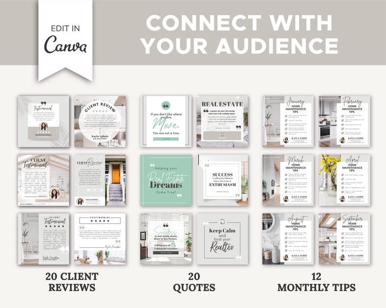 370+ Realtor Instagram Posts Ultimate Bundle | Real Estate Social Media Templates | Real Estate Marketing | Instagram Template | Canva image 4