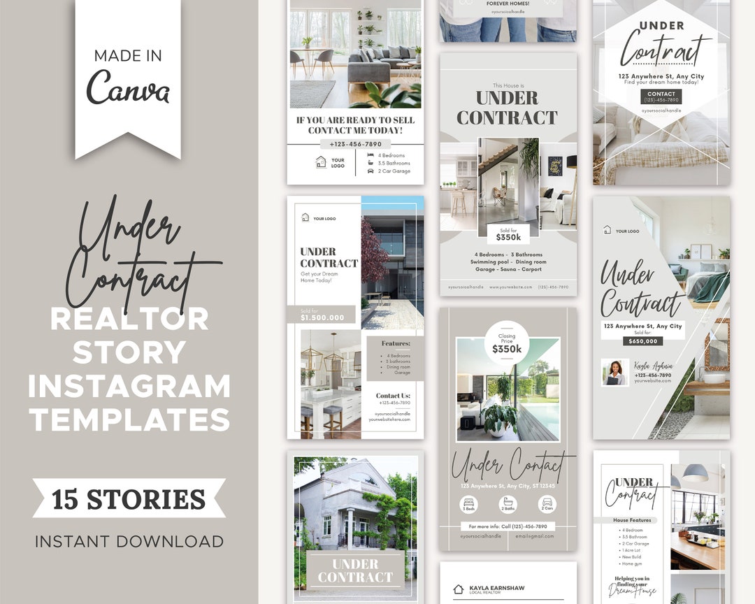 15 Under Contract Realtor Instagram Stories | Real Estate Social Media ...