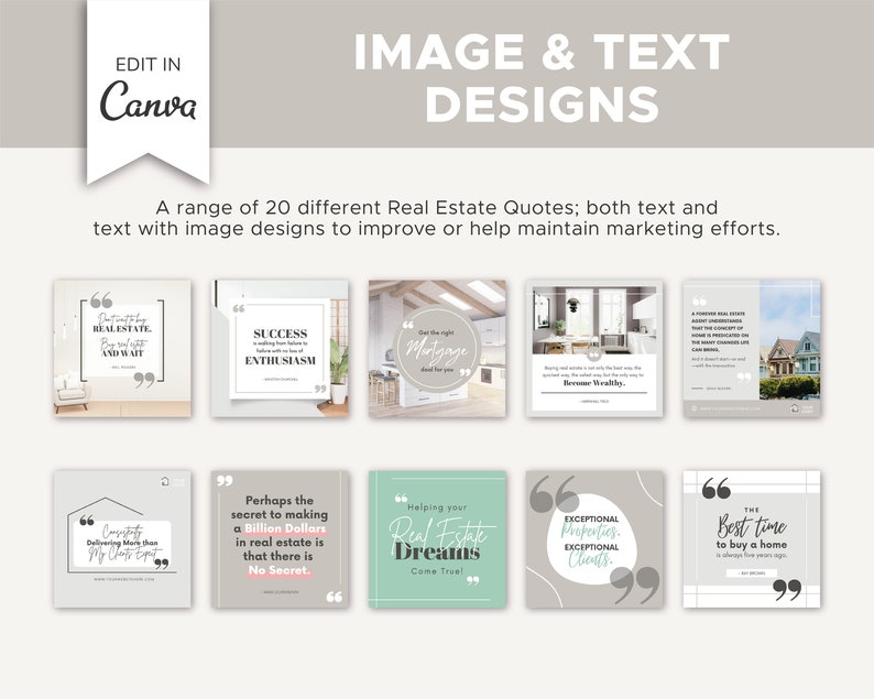 20 Realtor Quotes Instagram Posts Real Estate Social Media Etsy