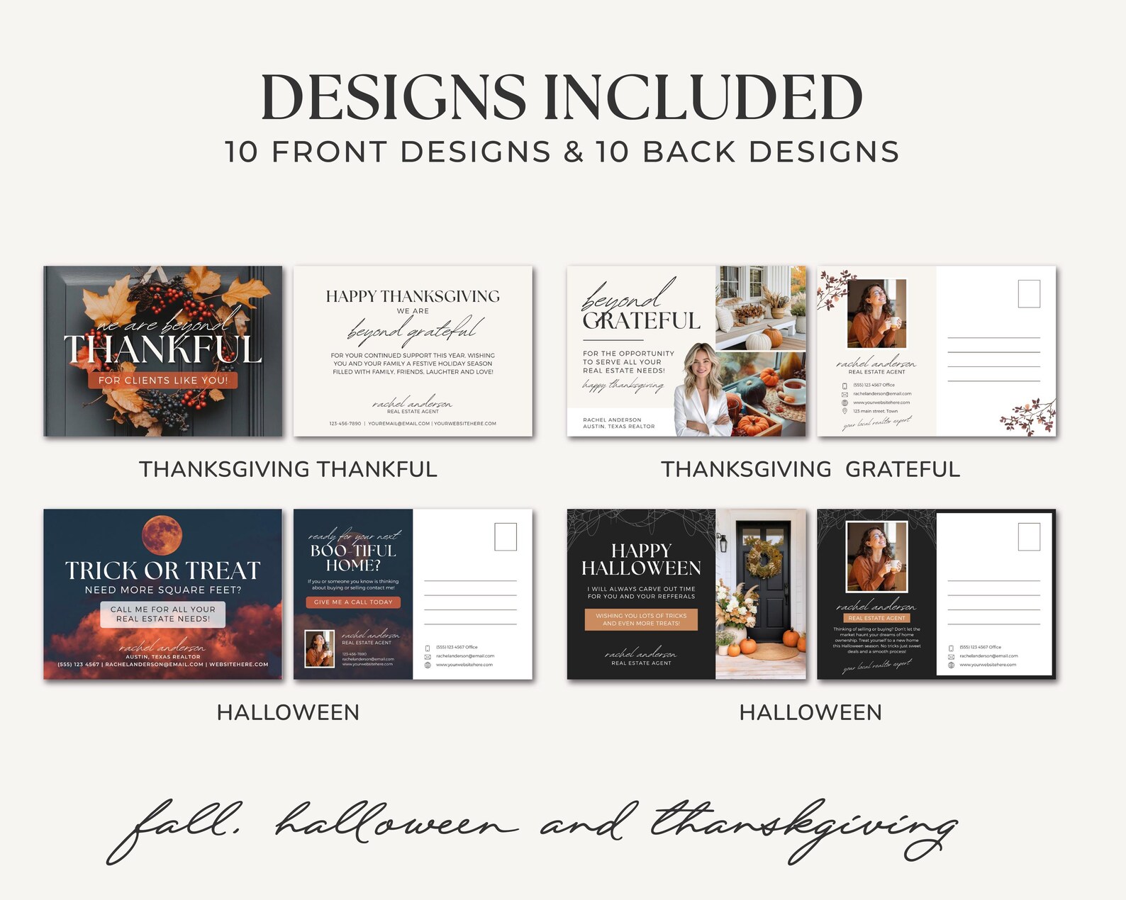 Fall Real Estate Postcard Bundle | Real Estate Marketing | Thanksgiving ...