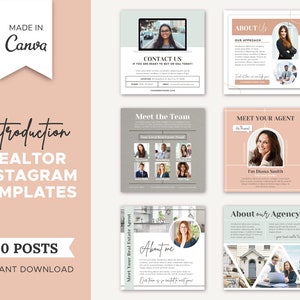 10 Introduction Realtor Instagram Posts | Real Estate Agent Social Media Post | Real Estate Marketing | Instagram Post Template