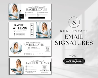 Real Estate Email Signature Bundle | Real Estate Marketing | Elegant Email Signature | Gmail Signature | Modern Realtor | Canva Template