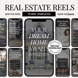 Real Estate Reels Template | Real Estate Social Media | Real Estate Marketing | Instagram Reels Video | Faceless Reels | Canva Video Reels