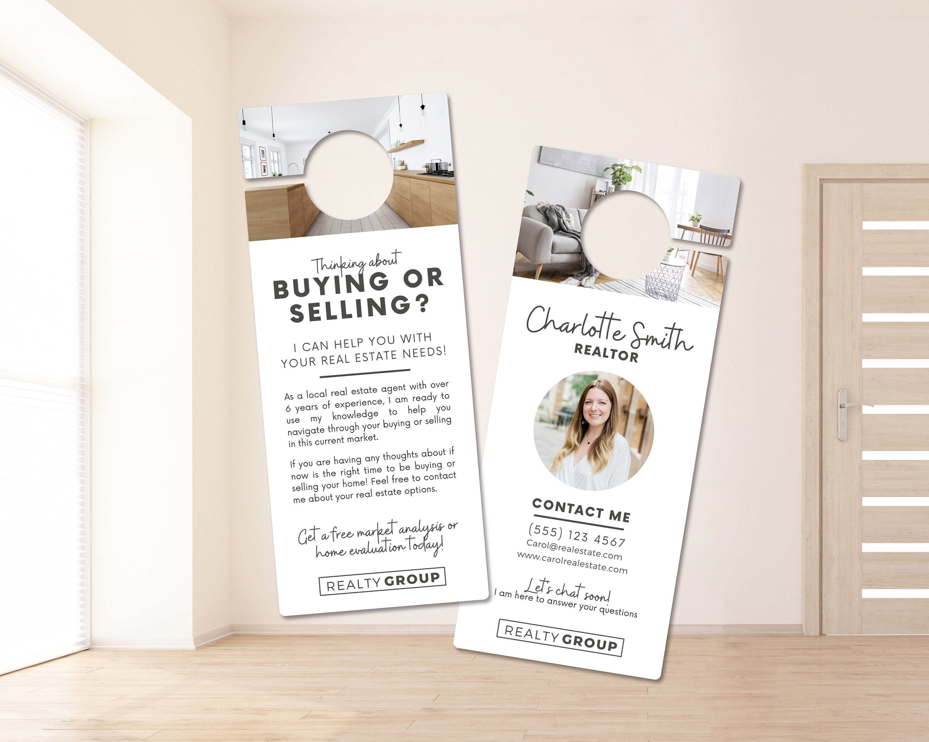 Real Estate Door Hanger Template Vol 2 Realtor Door Knocking Etsy